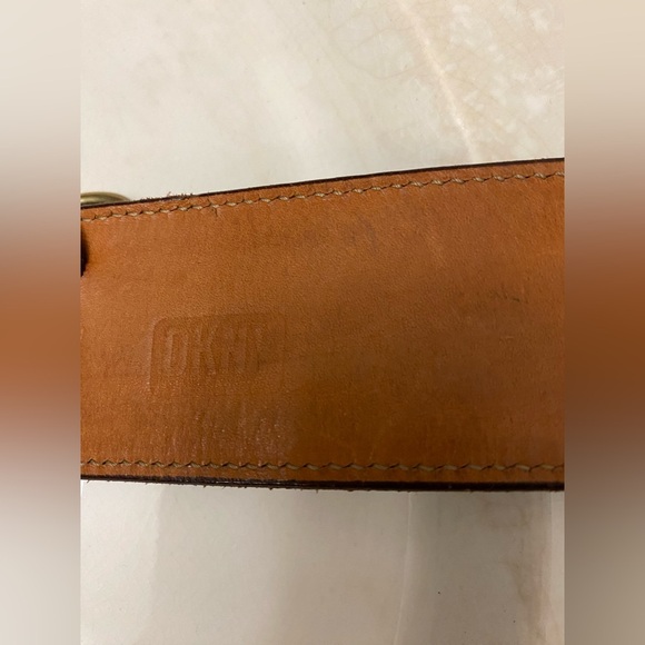 DKNY Brown Leather Belt with Gold Buckle - Picture 5 of 13